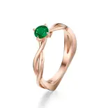 Pierścionek ze szmaragdem naturalnym różowe złoto AJPZ_054